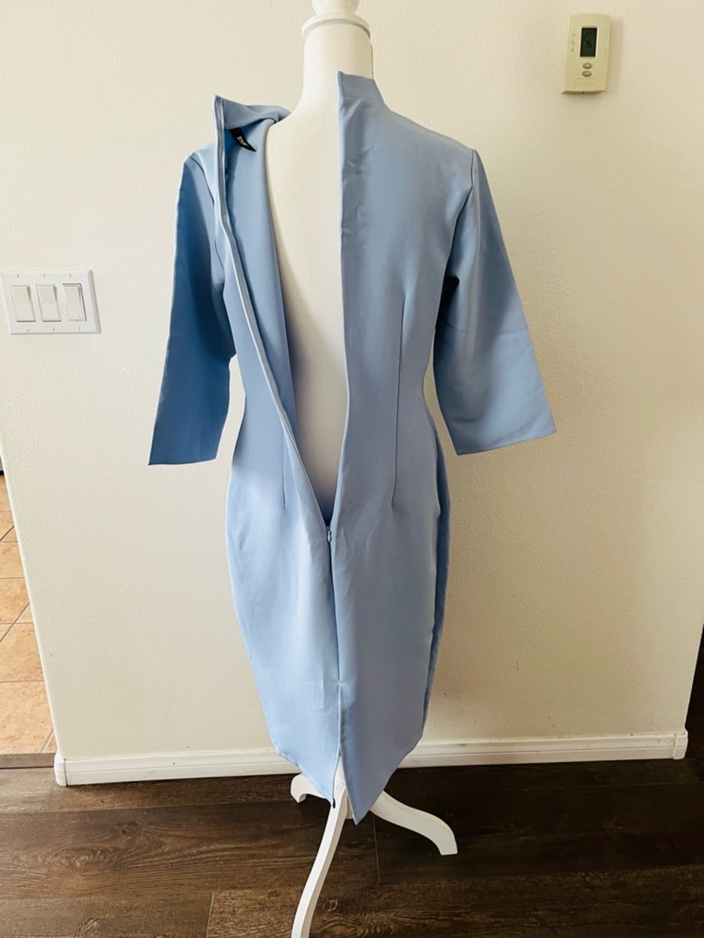 STYLEWE Pastel Blue Tie-Neck Midi Dress - Picture 5 of 10